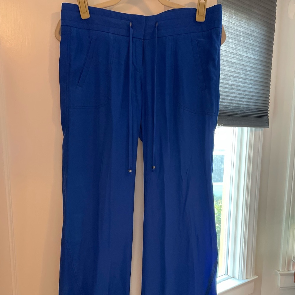 100% Silk Georgie Cobalt Blue Pants